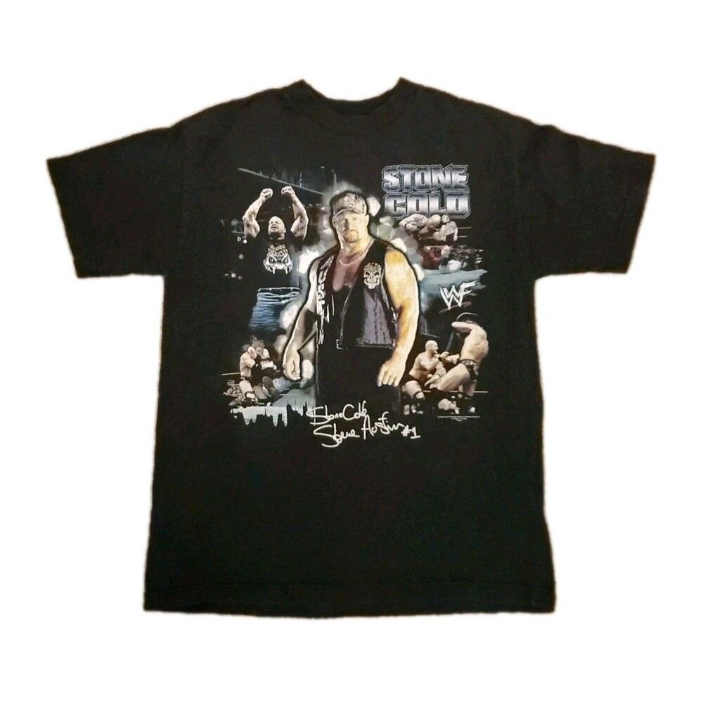 Vtg WWF T Shirt Stone Cold Steve Austin #1 2000 Wrestling Size Medium AAA Brand